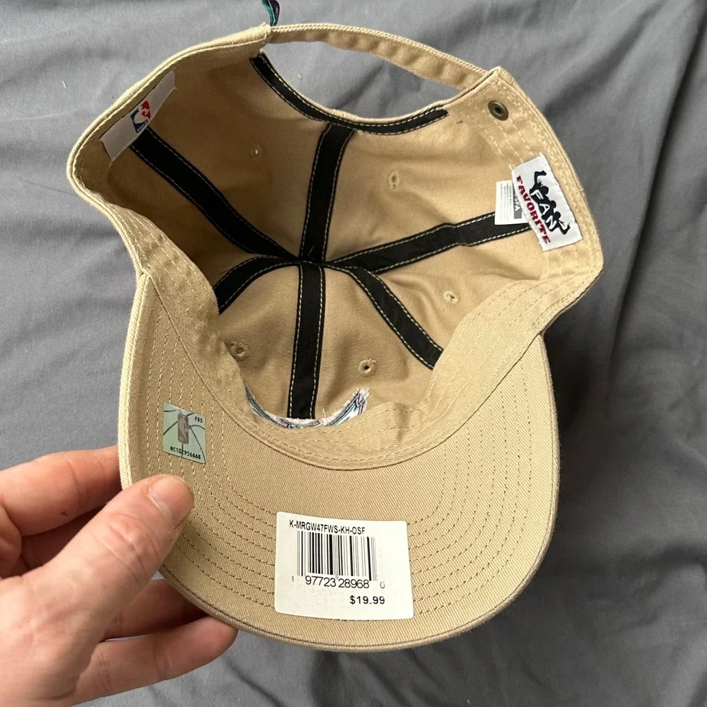 NBA Charlotte Hornets Fan Favorite Khaki Tan Adjustable Dad Hat OSFA NEW